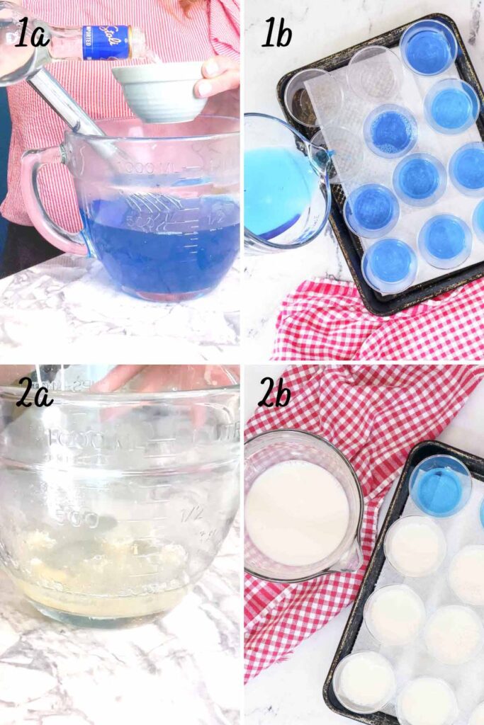 red white and blue Jello Shots