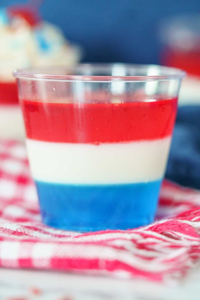 red white and blue Jello Shots