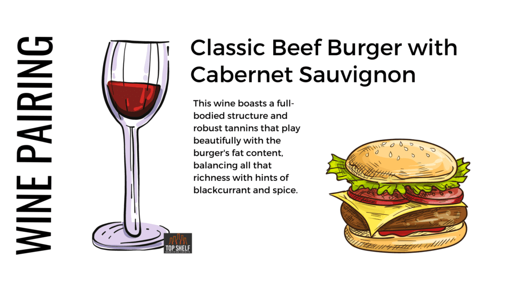 what goes well with burgers, 
best wine with burgers