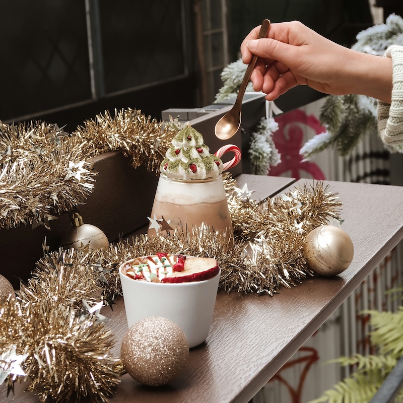 christmas bar cart